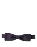 Dolce & Gabbana men's violet silk adjustable bow tie featuring a classic papillon design.