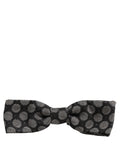 Dolce & Gabbana Black White Geometric Silk Adjustable Neck Papillon Bow Tie