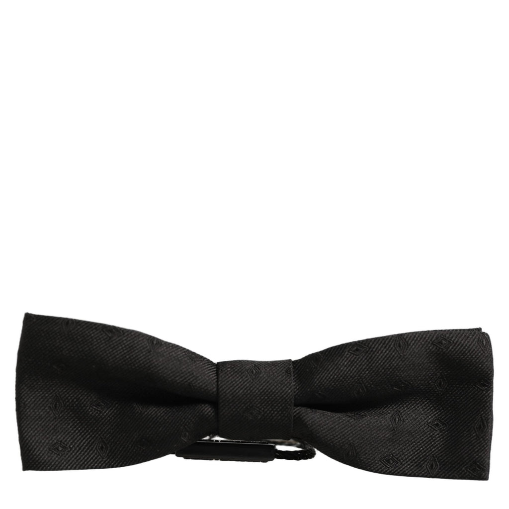 Dolce & Gabbana Men Black 100% Silk Adjustable Neck Papillon Bow Tie