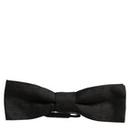 Dolce & Gabbana Men Black 100% Silk Adjustable Neck Papillon Bow Tie