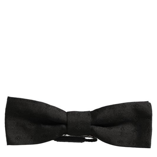 Dolce & Gabbana Men Black 100% Silk Adjustable Neck Papillon Bow Tie