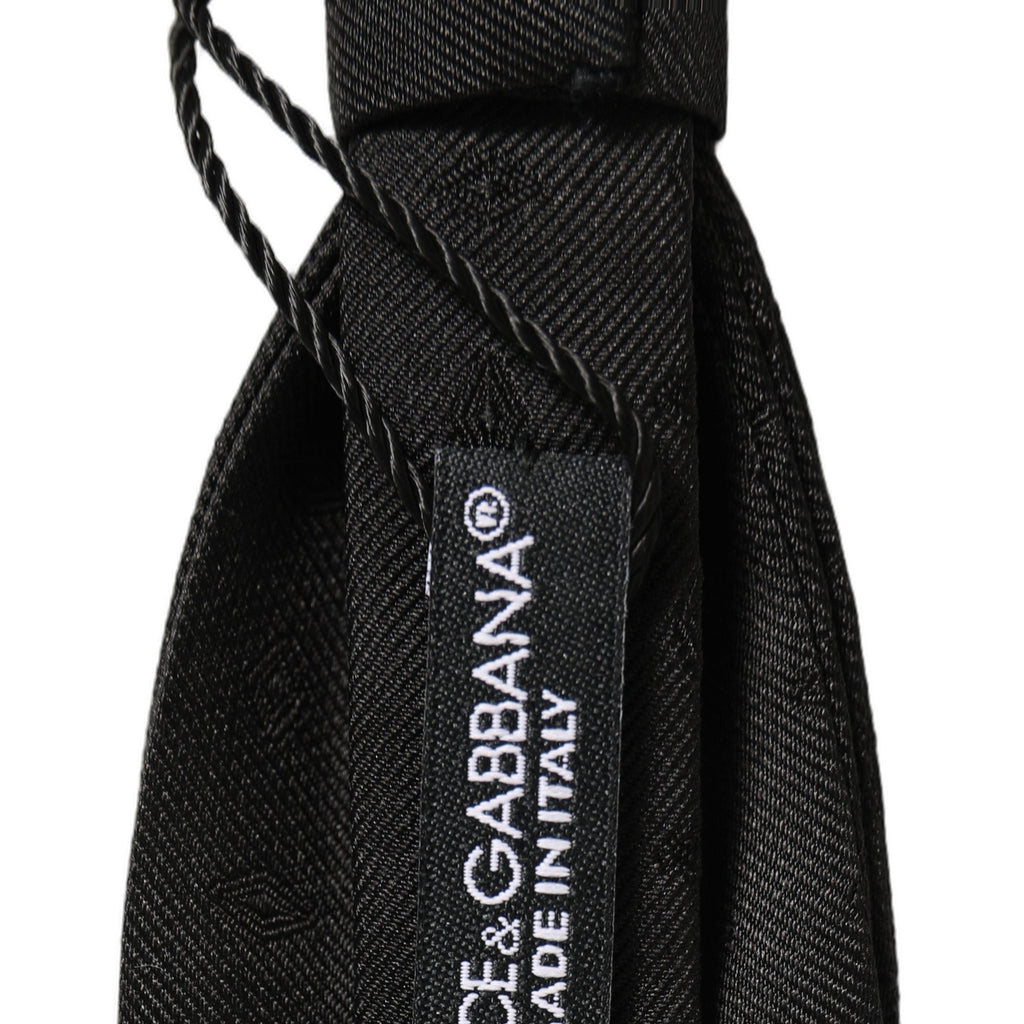Dolce & Gabbana Men Black 100% Silk Adjustable Neck Papillon Bow Tie