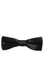 Dolce & Gabbana Men Black Floral Silk Adjustable Neck Papillon Bow Tie