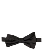 Dolce & Gabbana Men Black 100% Silk Adjustable Neck Papillon Bow Tie