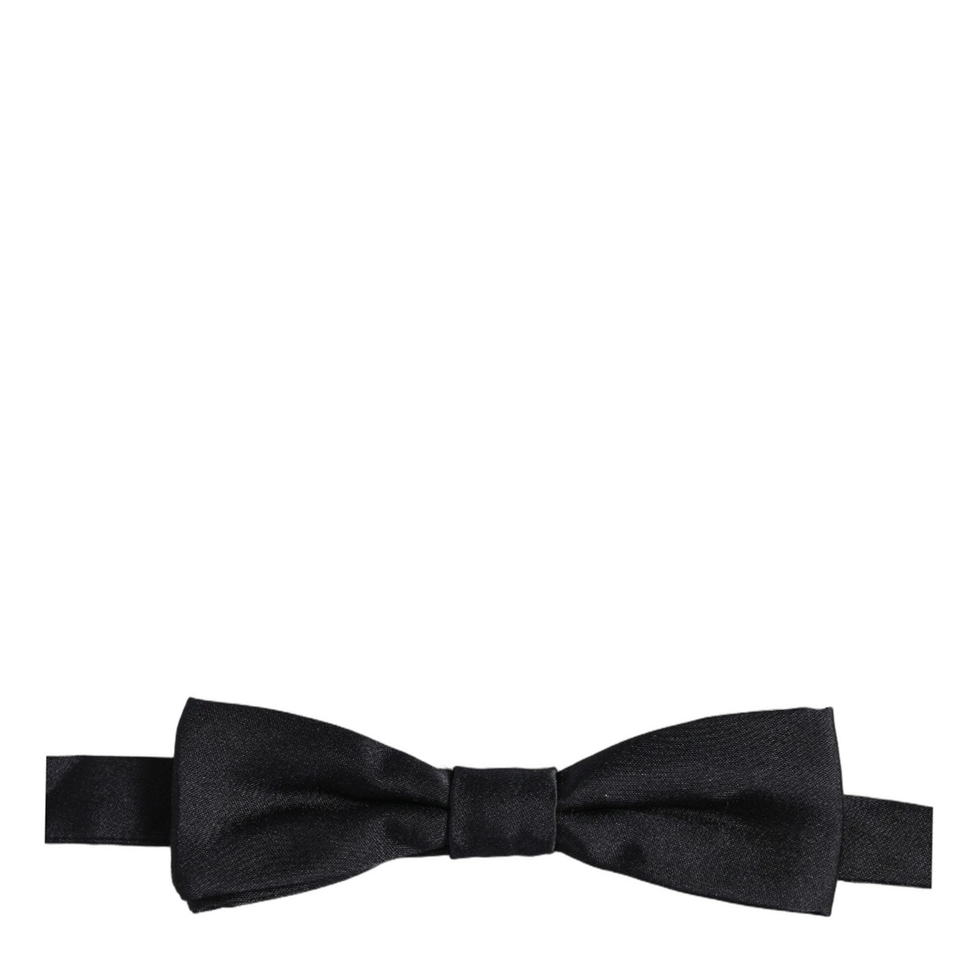 Dolce & Gabbana Men Black 100% Silk Adjustable Neck Papillon Bow Tie