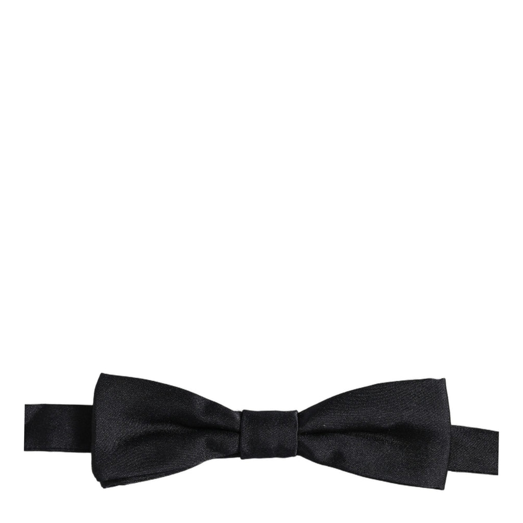 Dolce & Gabbana Men Black 100% Silk Adjustable Neck Papillon Bow Tie