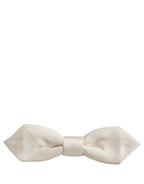 Dolce & Gabbana Men White 100% Silk Adjustable Neck Papillon Bow Tie