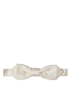 Dolce & Gabbana Men White 100% Silk Adjustable Neck Papillon Bow Tie