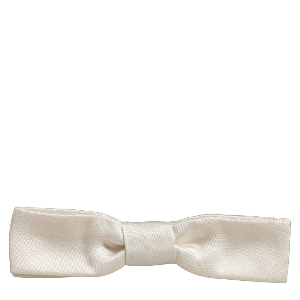 Dolce & Gabbana Men White 100% Silk Adjustable Neck Papillon Bow Tie