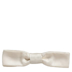 Dolce & Gabbana Men White 100% Silk Adjustable Neck Papillon Bow Tie