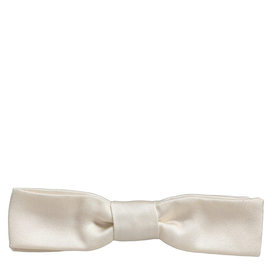 Dolce & Gabbana Men White 100% Silk Adjustable Neck Papillon Bow Tie
