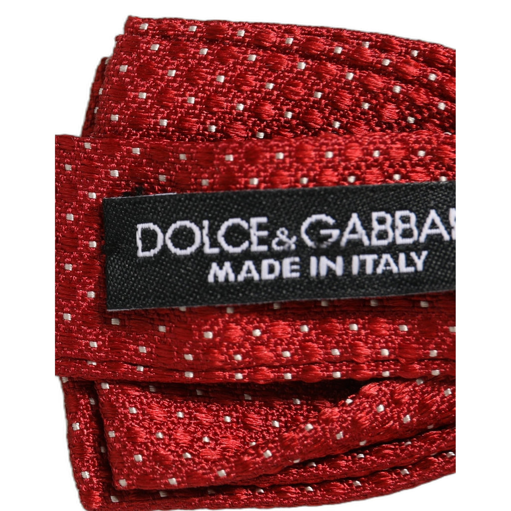 Dolce & Gabbana Men Red Polka Dot Silk Adjustable Neck Papillon Bow Tie