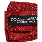 Dolce & Gabbana Men Red Polka Dot Silk Adjustable Neck Papillon Bow Tie