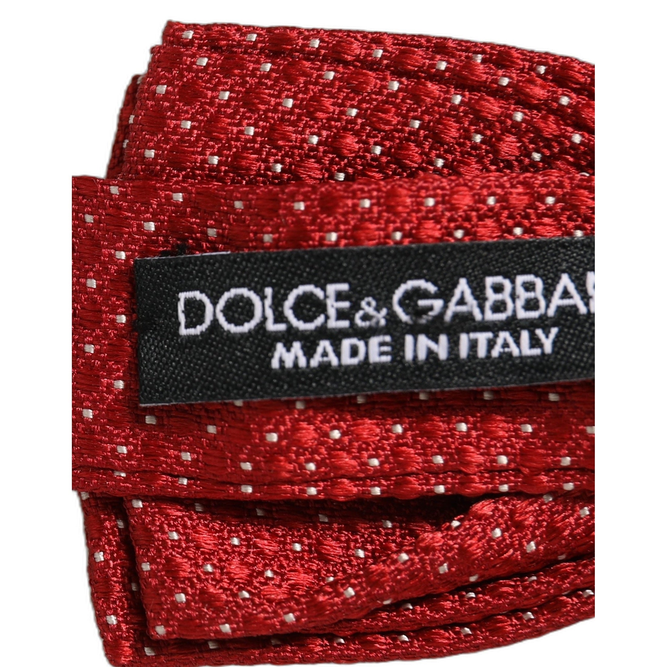 Dolce & Gabbana Men Red Polka Dot Silk Adjustable Neck Papillon Bow Tie