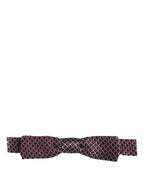 Dolce & Gabbana Blue Burgundy Woven Adjustable Neck Papillon Bow Tie