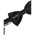 Dolce & Gabbana Men Black Patterned Adjustable Neck Papillon Bow Tie
