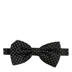 Dolce & Gabbana Men Black Patterned Adjustable Neck Papillon Bow Tie