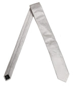 Dolce & Gabbana Men Gray 100% Silk Textured Adjustable Tied Necktie Tie