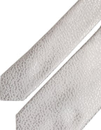 Dolce & Gabbana Men Gray 100% Silk Textured Adjustable Tied Necktie Tie