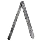 Dolce & Gabbana Men Gray Leaf Pattern Silk Adjustable Tied Necktie Tie