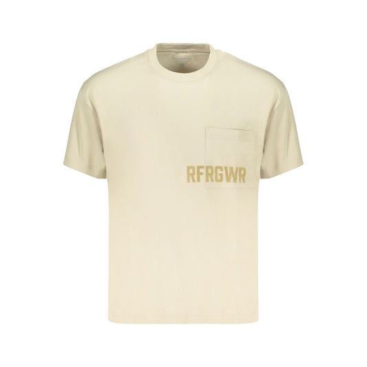 Refrigiwear Beige Cotton Mens T-Shirt Refrigiwear