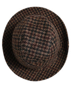 Dolce & Gabbana Brown Checkered Wool Tweed Fedora Capello Hats Dolce & Gabbana