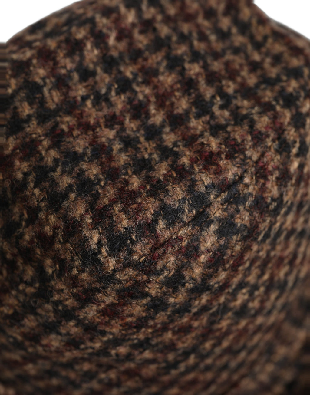 Dolce & Gabbana Brown Checkered Wool Tweed Fedora Capello Hats Dolce & Gabbana
