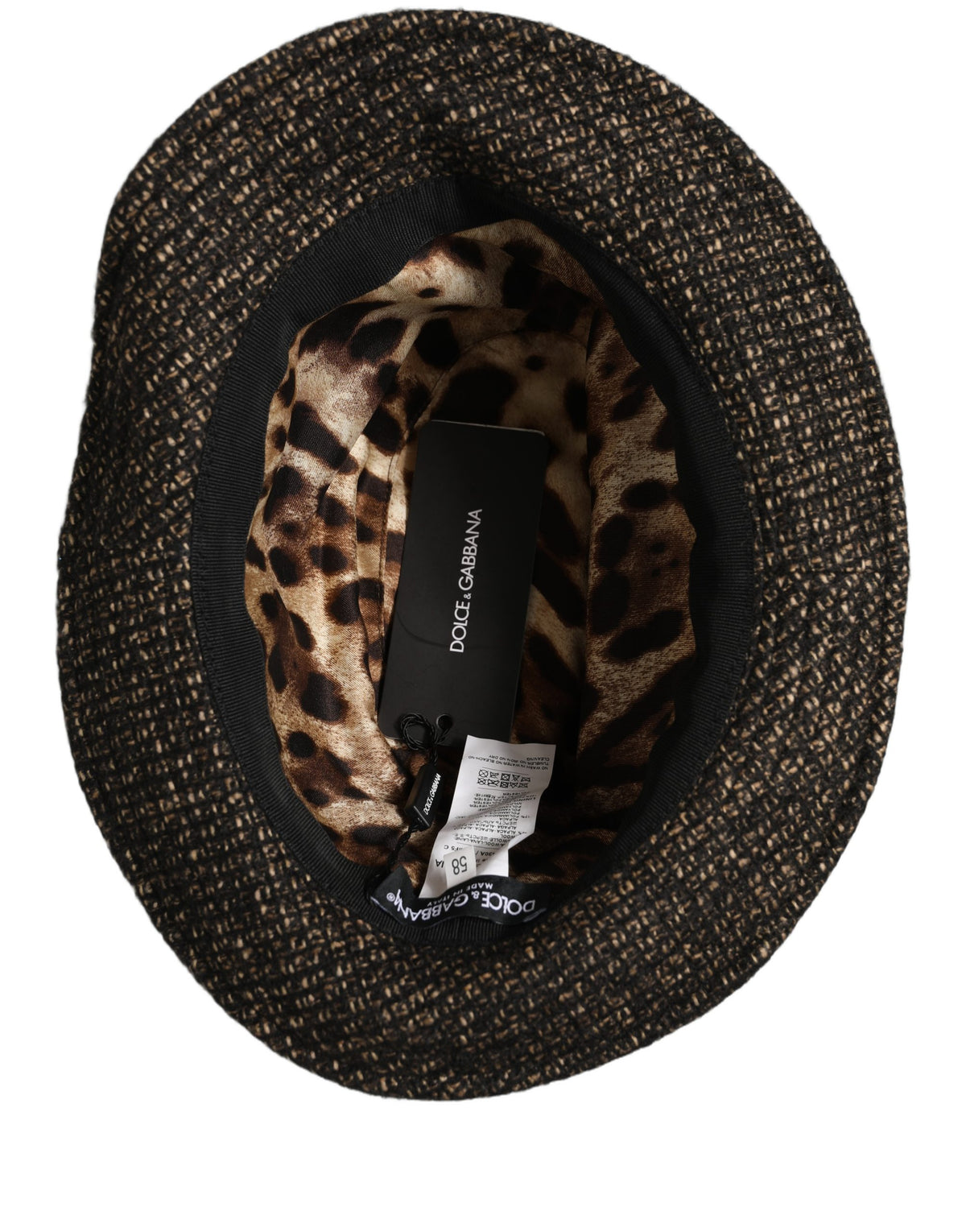 Dolce & Gabbana Gray Melange Blended Textured Tweed Capello Hat Dolce & Gabbana