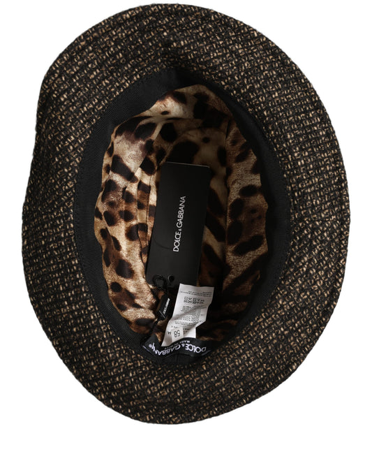 Dolce & Gabbana Gray Melange Blended Textured Tweed Capello Hat Dolce & Gabbana