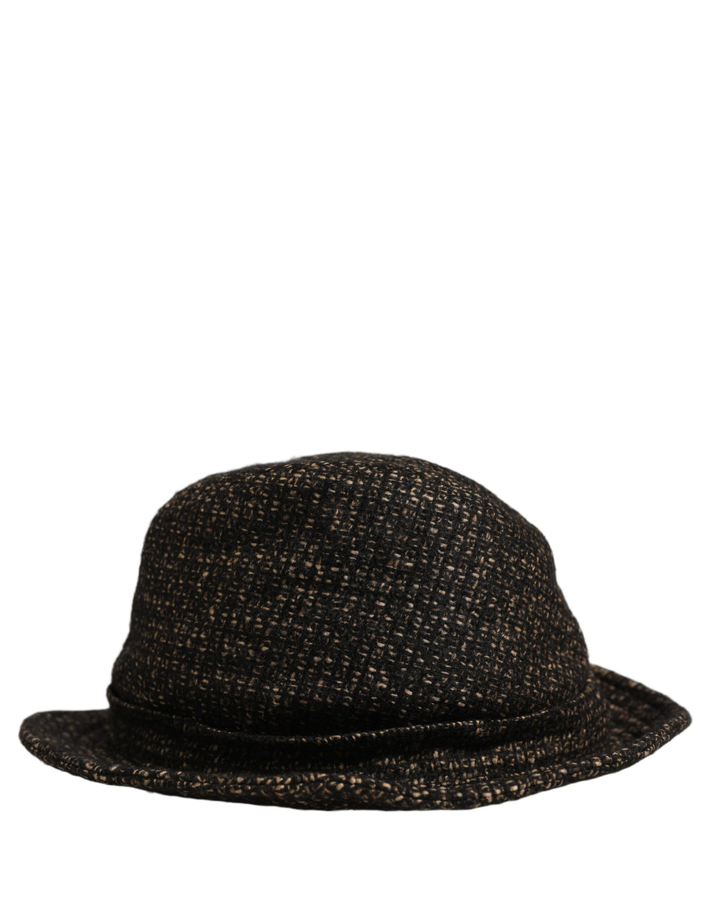 Dolce & Gabbana Gray Melange Blended Textured Tweed Capello Hat Dolce & Gabbana