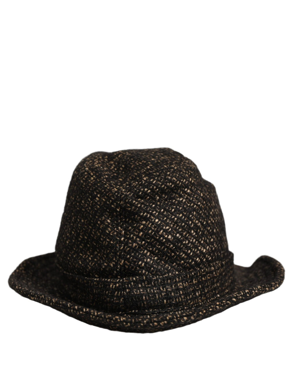 Dolce & Gabbana Gray Melange Blended Textured Tweed Capello Hat Dolce & Gabbana