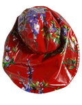 Dolce & Gabbana Glossy Red Floral Wide Brim Bucket Capello Hat Dolce & Gabbana