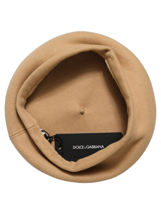 Dolce & Gabbana Beige Wool French Style Beret Capello Hat Dolce & Gabbana