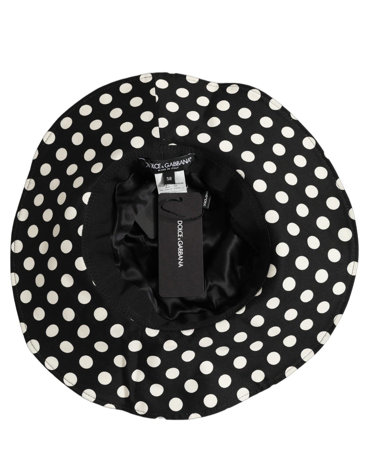 Dolce & Gabbana Black White Polka Dot Cotton Bucket Capello Hat Dolce & Gabbana