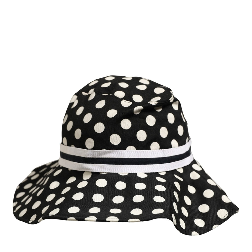 Dolce & Gabbana Black White Polka Dot Cotton Bucket Capello Hat Dolce & Gabbana
