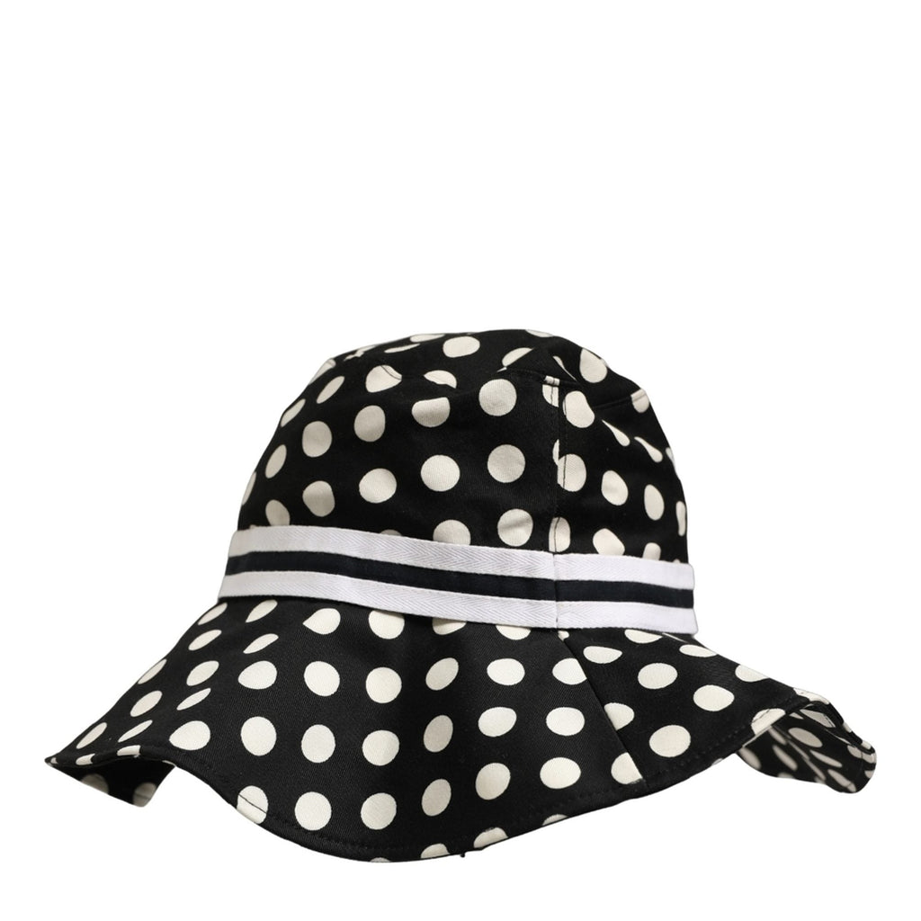 Dolce & Gabbana Black White Polka Dot Cotton Bucket Capello Hat Dolce & Gabbana