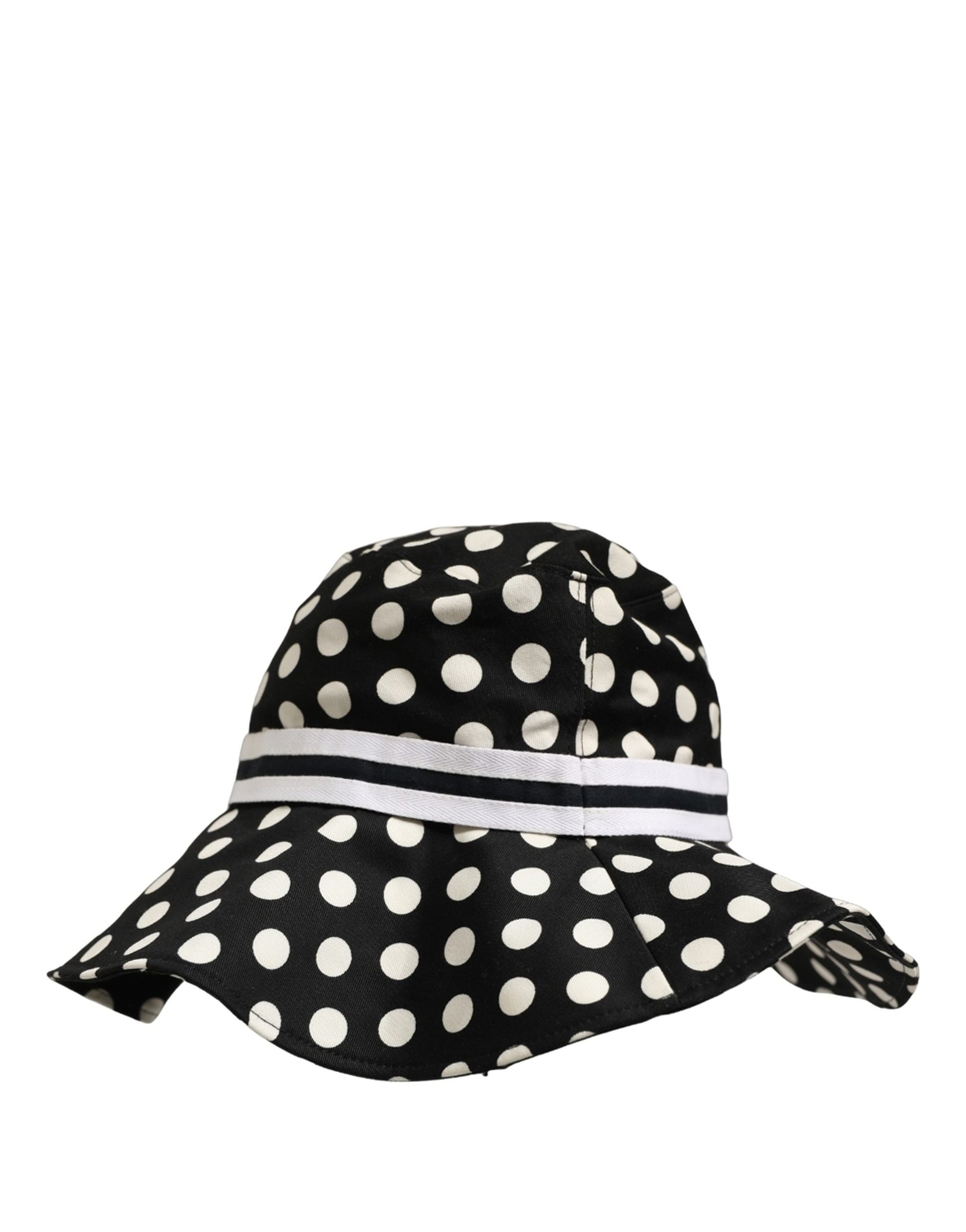 Dolce & Gabbana Black White Polka Dot Cotton Bucket Capello Hat Dolce & Gabbana