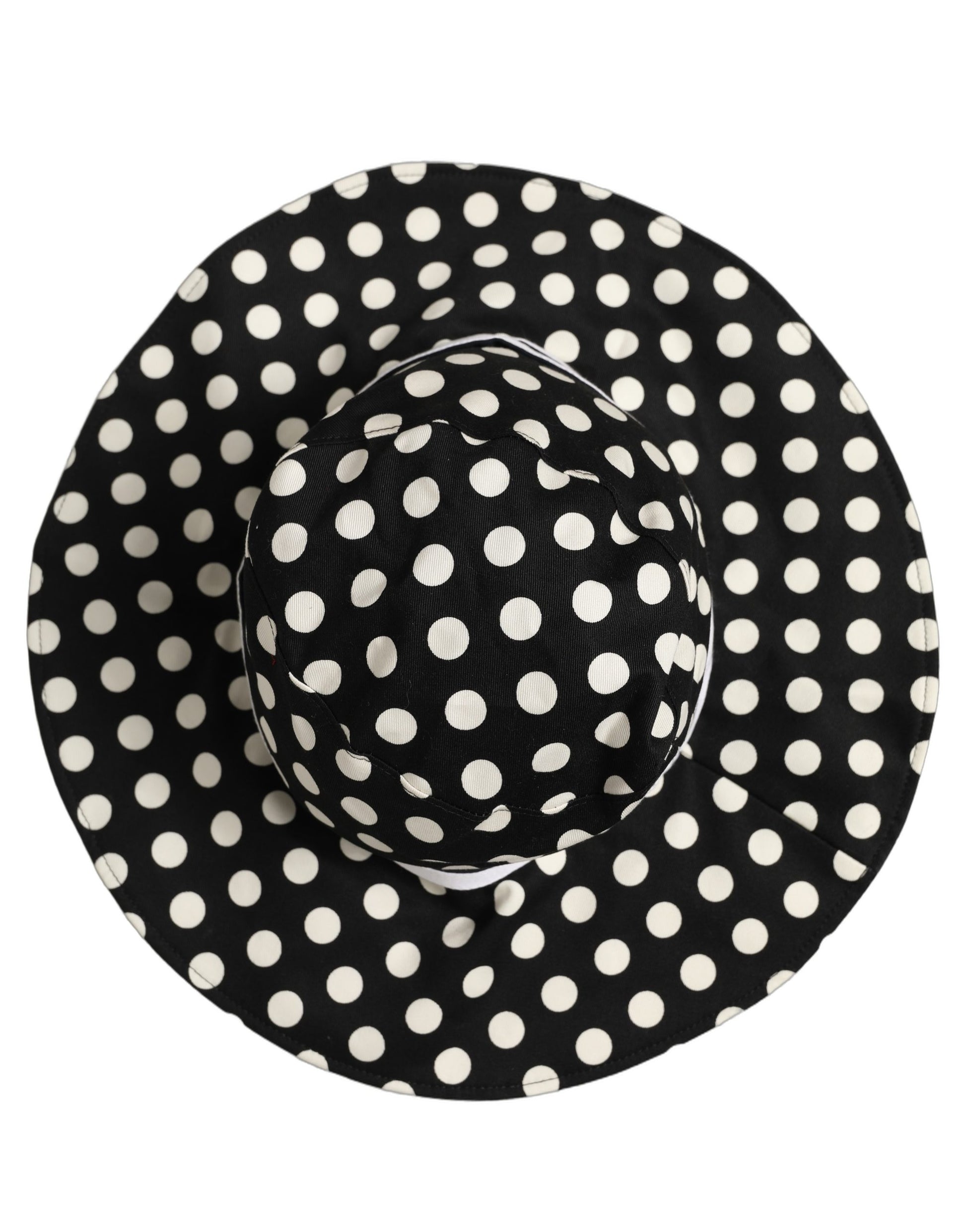 Dolce & Gabbana Black White Polka Dot Cotton Bucket Capello Hat Dolce & Gabbana