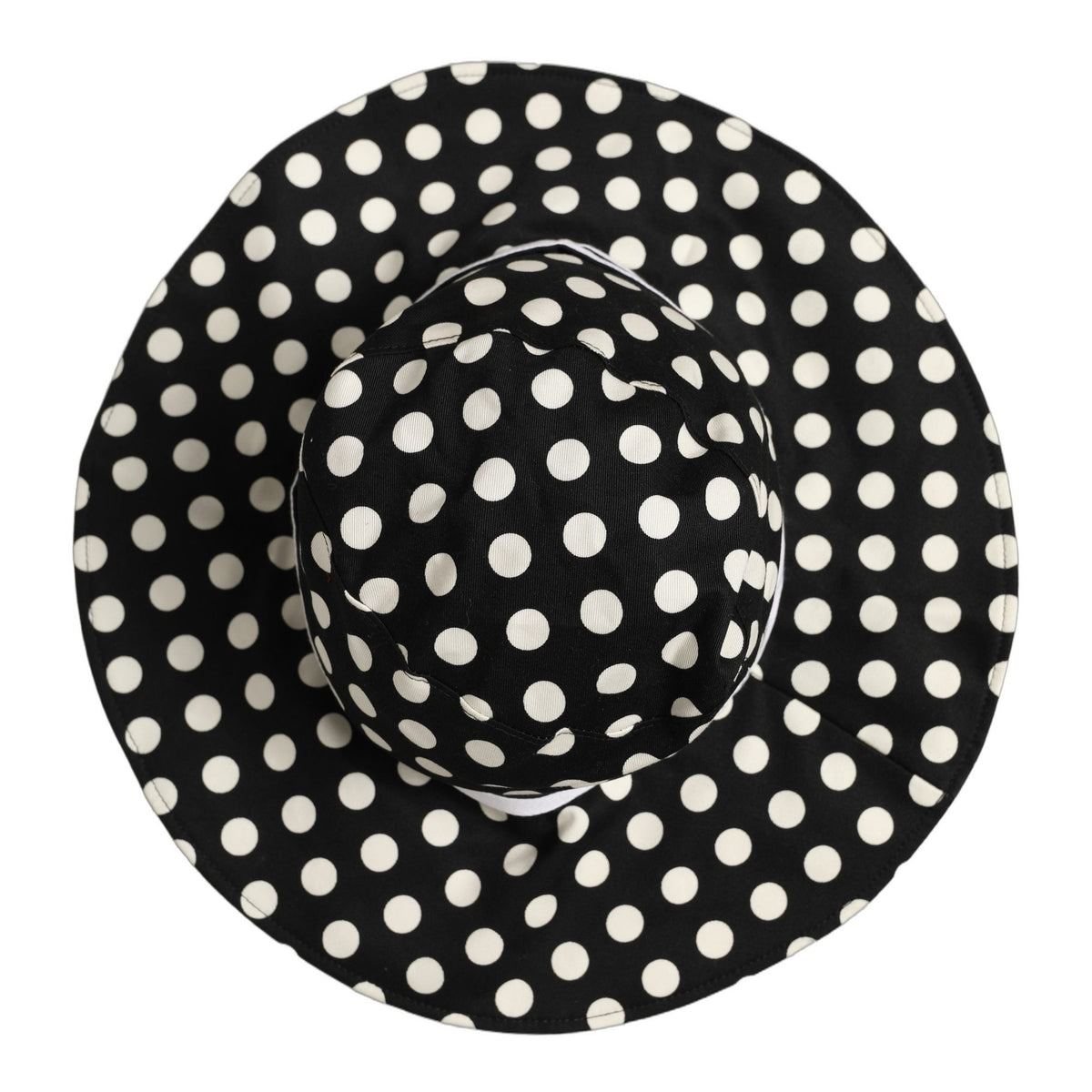 Dolce & Gabbana Black White Polka Dot Cotton Bucket Capello Hat Dolce & Gabbana