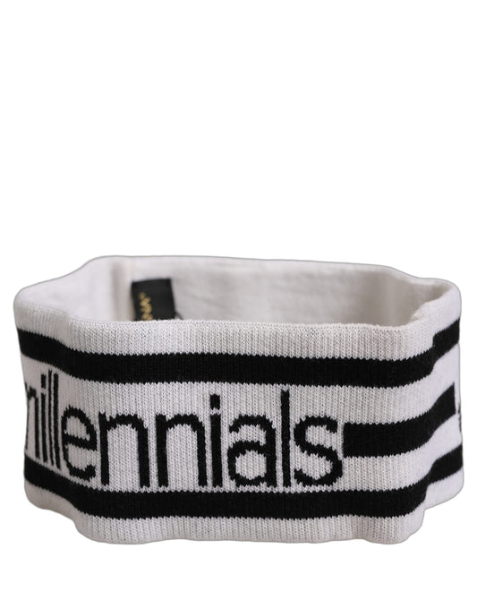 Dolce & Gabbana White Wool Knit #DGmillennials Head Band One Size Hat Dolce & Gabbana
