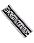 Dolce & Gabbana white wool knit headband with #DGmillennials design, one size, stylish accessory for cold weather.