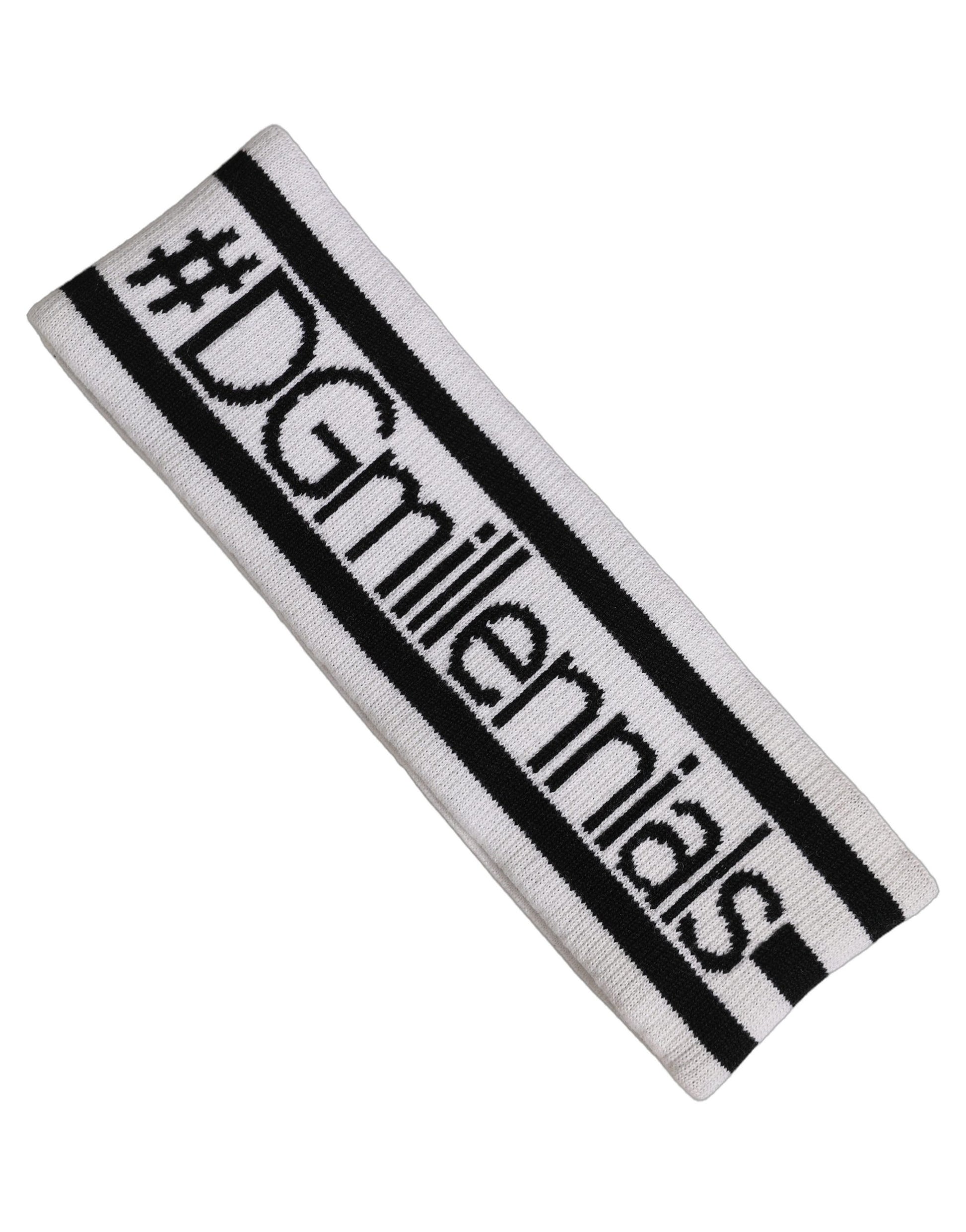 Dolce & Gabbana White Wool Knit #DGmillennials Head Band One Size Hat Dolce & Gabbana