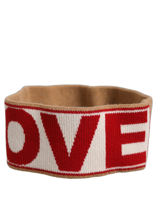 Dolce & Gabbana Beige Cashmere Knitted Embroidered Head Band One Size Hat Dolce & Gabbana