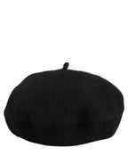 Dolce & Gabbana Black Wool French Style Beret Capello Hat Dolce & Gabbana