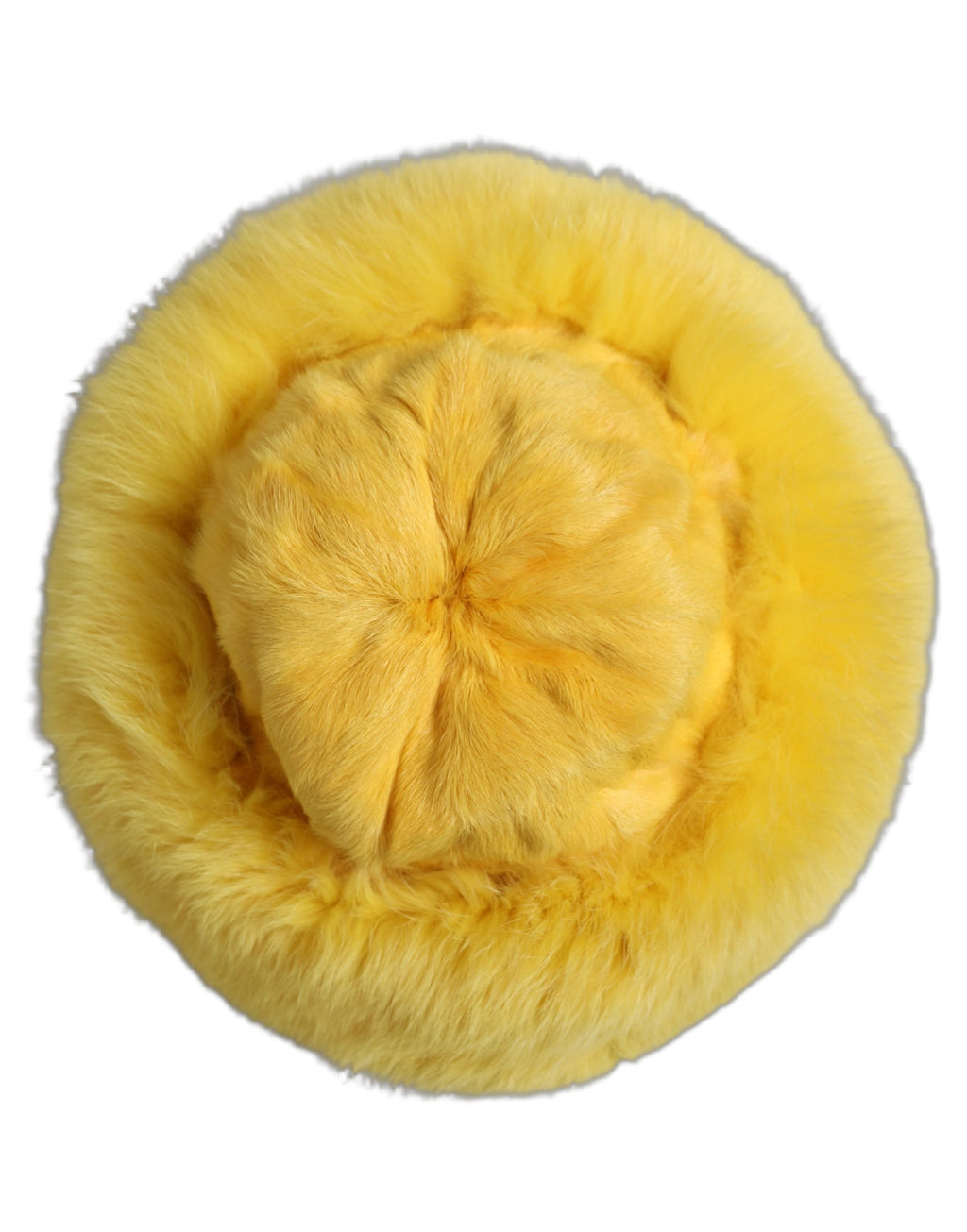 Dolce & Gabbana Yellow Fox Fur Womens Bucket Capello Hat Dolce & Gabbana