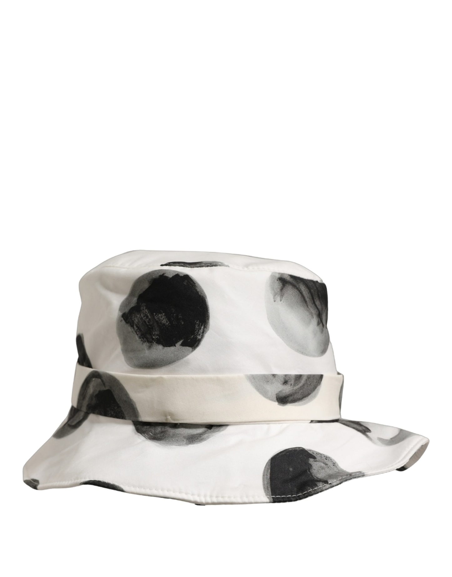 Dolce & Gabbana White Cotton Big Polka Dot Pattern Bucket Hat Dolce & Gabbana