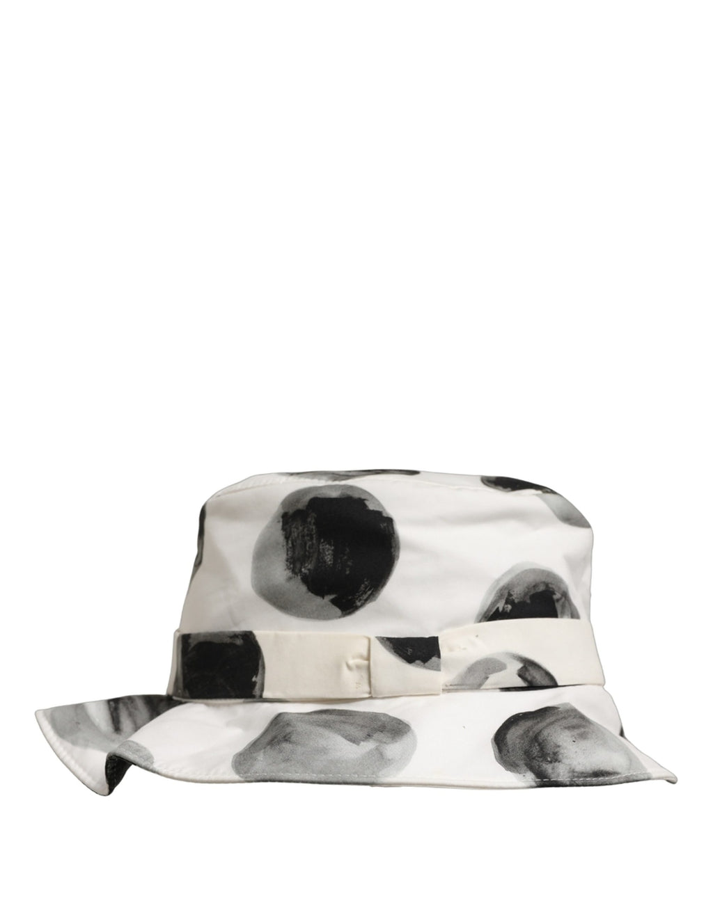 Dolce & Gabbana White Cotton Big Polka Dot Pattern Bucket Hat Dolce & Gabbana