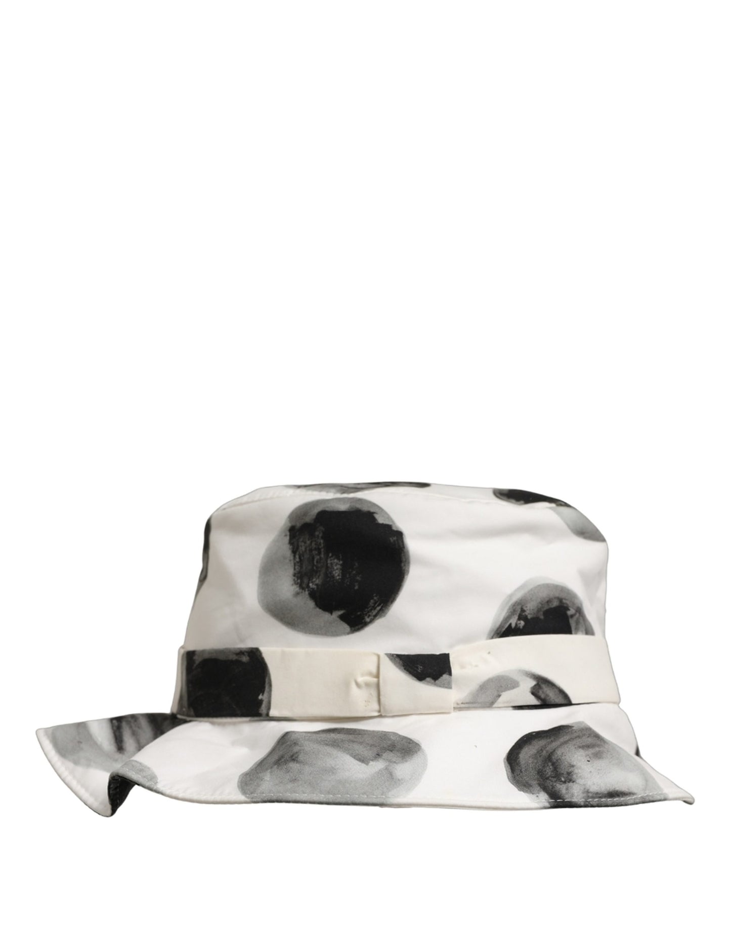Dolce & Gabbana White Cotton Big Polka Dot Pattern Bucket Hat Dolce & Gabbana