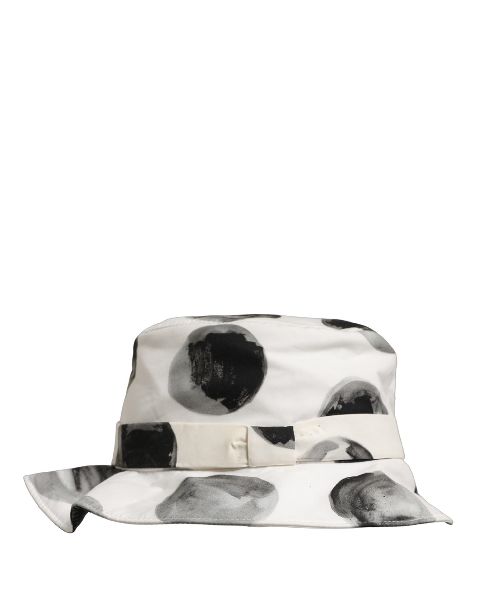 Dolce & Gabbana White Cotton Big Polka Dot Pattern Bucket Hat Dolce & Gabbana