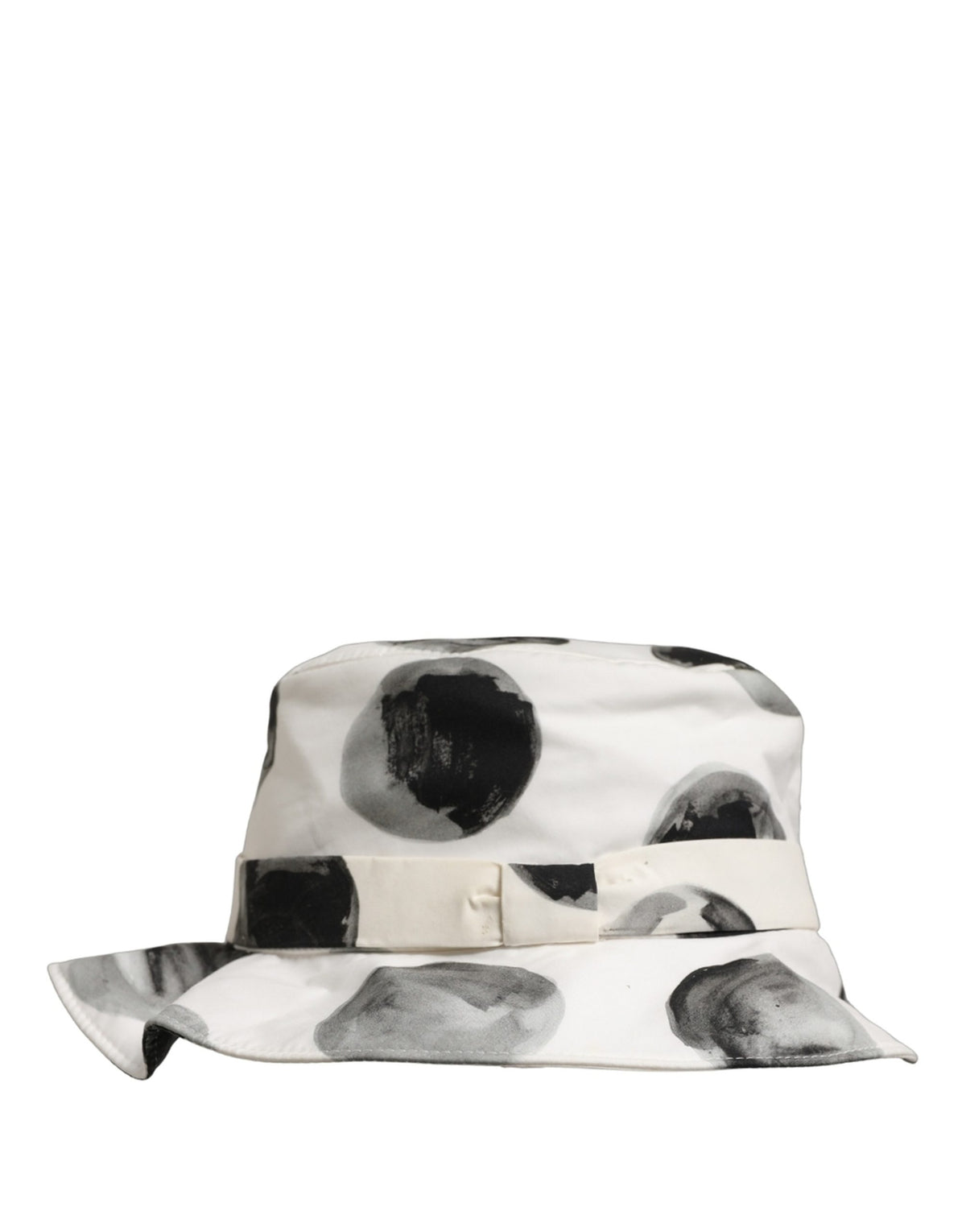 Dolce & Gabbana White Cotton Big Polka Dot Pattern Bucket Hat Dolce & Gabbana